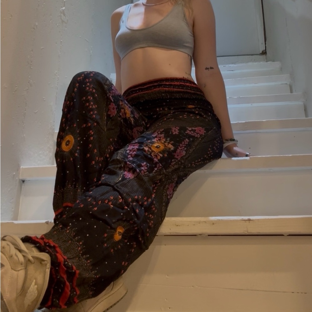 Bohemian Floral Patterned Pants